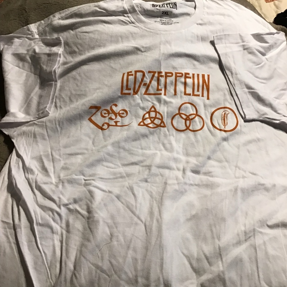 Led Zeppelin Men’s White Graphic T-Shirt size 2X New
